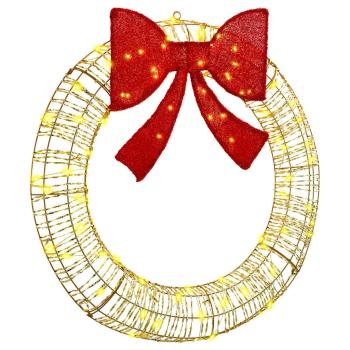 ARDEBO.de - Kranz mit 80 LEDs Warmweiß 90 cm PET