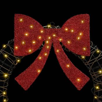 Kranz mit 60 LEDs Warmweiß 75 cm Rattan