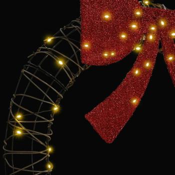 Kranz mit 60 LEDs Warmweiß 75 cm Rattan