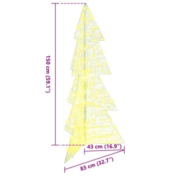 Weihnachtsbaum mit 160 LEDs Warmes Weiß 150 cm Acryl