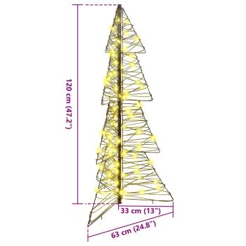 Weihnachtsbaum mit 100 LEDs Warmes Weiß 120 cm Rattan