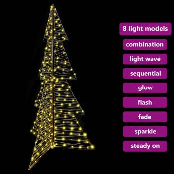 Weihnachtsbaum mit 240 LEDs Warmes Weiß 180 cm Rattan