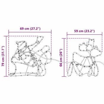 LED Weihnachtsdekoration Mehrfarbig 69 x 79 cm PVC
