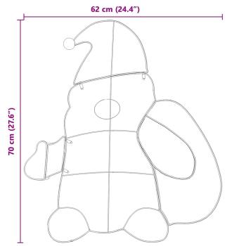 Beleuchteter Weihnachtsmann Warmes Weiß 62 x 70 cm