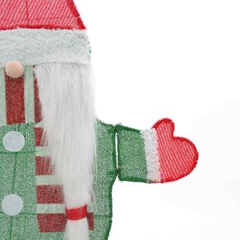 Leuchtender Gnom Warmes Weiß 100 x 80 cm Lametta-Stoff