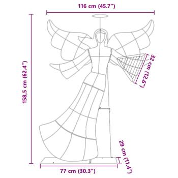Beleuchteter Winkel Warmes Weiß 116 x 29 x 158,5 cm Polyester