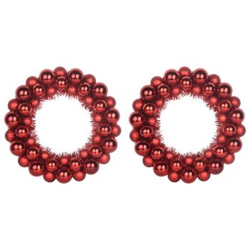 Weihnachtsballkränze 2 pcs Rot 33 x 33 x 7 cm Polystyrol