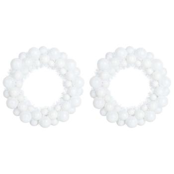 Weihnachtsballkränze 2 pcs Weiß 33 x 33 x 7 cm Polystyrol