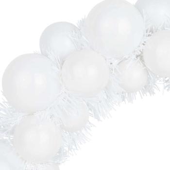 Weihnachtsballkränze 2 pcs Weiß 33 x 33 x 7 cm Polystyrol