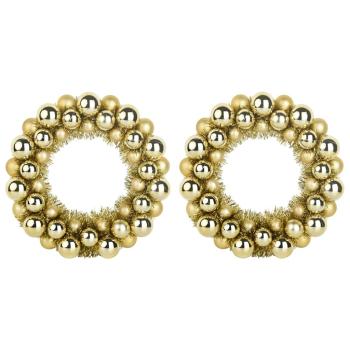 Weihnachtsballkränze 2 pcs Gold 33 x 33 x 7 cm Polystyrol