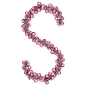 ARDEBO.de - Weihnachtskugelgirlande Rosa 186 cm Polystyrol