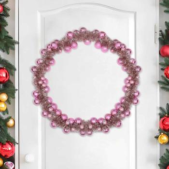 Weihnachtskugelgirlande Rosa 186 cm Polystyrol