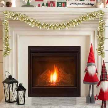 ARDEBO.de - Weihnachtskugelgirlande Gold 186 cm Polystyrol