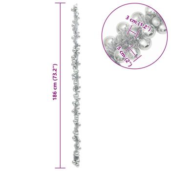 Weihnachtskugelgirlande Silber 186 cm Polystyrol