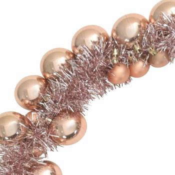 Weihnachtskugelgirlande Rose Gold 186 cm Polystyrol