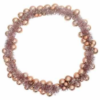 Weihnachtskugelgirlande Roségold 186 cm Polystyrol