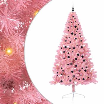 ARDEBO.de - Künstlicher vorbeleuchteter Weihnachtsbaum Rosa 240 cm PVC