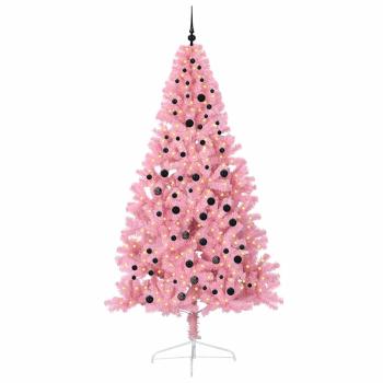 Künstlicher vorbeleuchteter Weihnachtsbaum Rosa 240 cm PVC