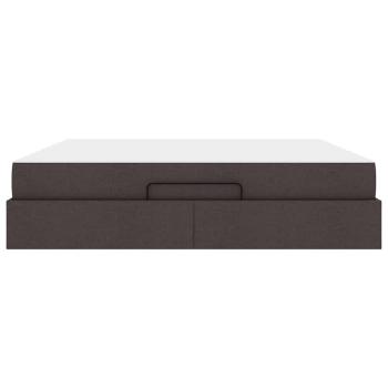 Bettgestell mit Speicher Dunkelbraun 180 x 200 cm Stoff