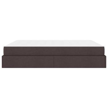 Bettgestell mit Speicher Dunkelbraun 180 x 200 cm Stoff