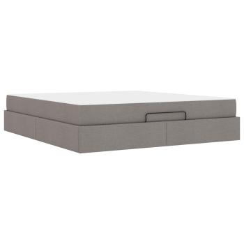ARDEBO.de - Bettgestell mit Speicher Taupe 180 x 200 cm Stoff