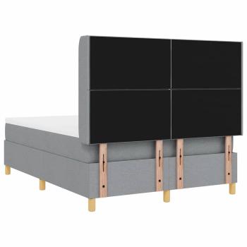 Boxspringbett mit Matratze Hellgrau 140 x 190 cm Stoff