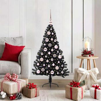 ARDEBO.de - Künstlicher vorbeleuchteter Weihnachtsbaum Schwarz 120 cm PVC