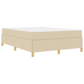 Boxspringbett mit Matratze Creme und Weiß 140 x 190 cm Stoff