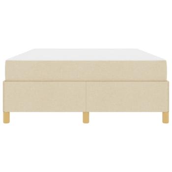 Boxspringbett mit Matratze Creme und Weiß 140 x 190 cm Stoff