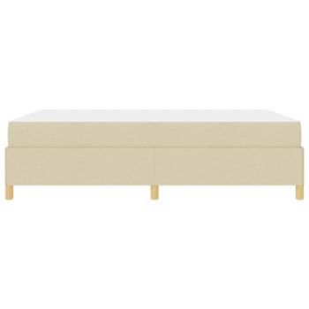 Boxspringbett mit Matratze Creme und Weiß 140 x 190 cm Stoff