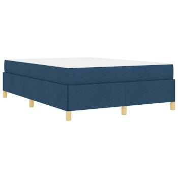 ARDEBO.de - Boxspringbett mit Matratze Blau und Weiß 140 x 190 cm Stoff