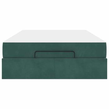 Bettgestell mit Matratze Dunkelgrün 140 x 190 cm Samt