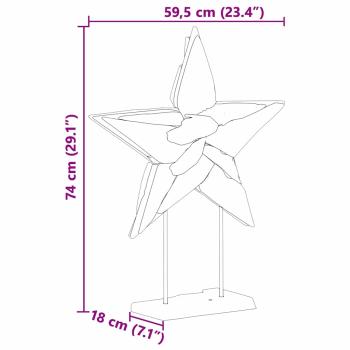 Weihnachtsstern Braun 60 x 5 x 75 cm Massivholz Teak