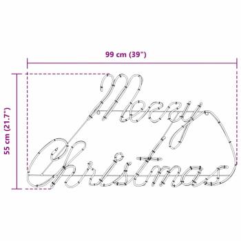 Weihnachtsschild mit 216 LEDs Rot 99 x 55 x 13 cm Eisen