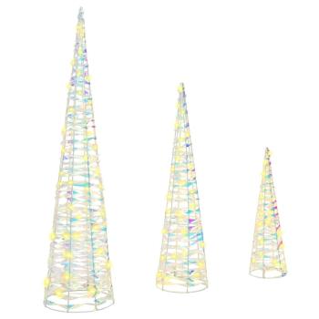 ARDEBO.de - Weihnachtsbaum mit 90 LEDs 3 pcs Warmweiß 40 cm 60 cm 80 cm PET