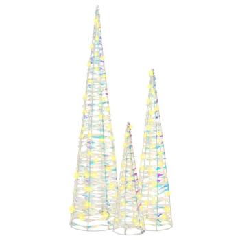 Weihnachtsbaum mit 90 LEDs 3 pcs Warmweiß 40 cm 60 cm 80 cm PET