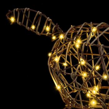 3D Rentier Warmweiß 128 cm Rattan