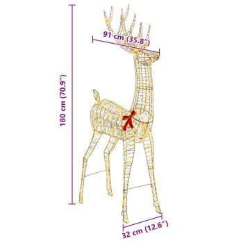 3D Rentier Warmweiß 180 cm PET
