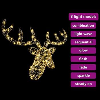 Rentier Zieh Schlitten Warmweiß 60 cm PET