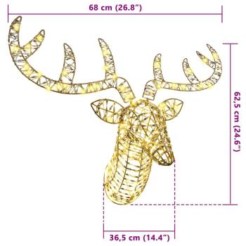 Rentier Zieh Schlitten Warmweiß 60 cm PET