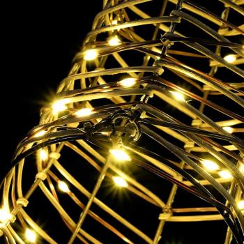 Rentier Zieh Schlitten Warmweiß 60 cm Rattan