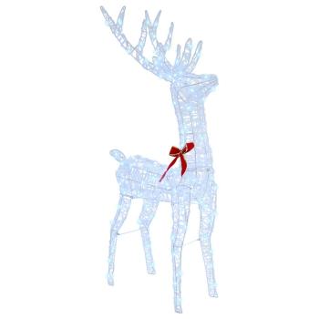 Rentier Zieh Schlitten Kaltweiß 120 cm 55 cm Acryl