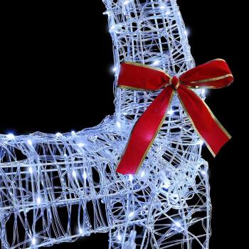 Rentier Zieh Schlitten Kaltweiß 120 cm 55 cm Acryl