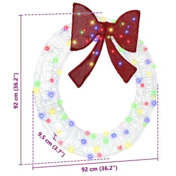 Kranz mit LED -Streifenleuchten Mehrfarbig 90 cm Acryl