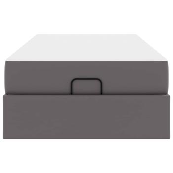 Bettgestell mit Matratze Grau 90 x 190 cm Kunstleder