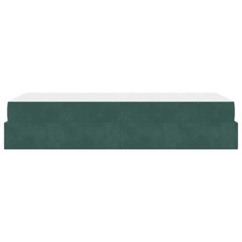 Bettgestell mit Matratze Dunkelgrün 80 x 200 cm Samt