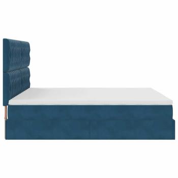 Ottoman-Bett mit Matratzen & LED Dunkelblau 200x200 cm Samt
