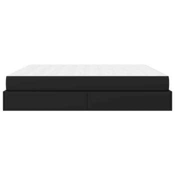 Bettgestell mit Matratze Schwarz 200 x 200 cm Kunstleder