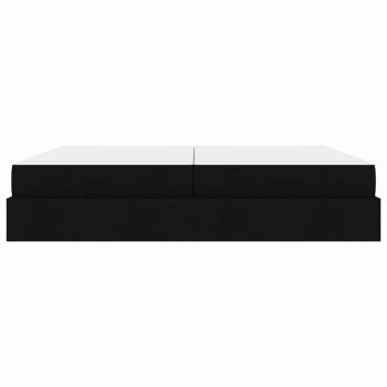 Bettgestell mit Speicher Schwarz 200 x 200 cm Stoff