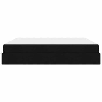 Bettgestell mit Speicher Schwarz 200 x 200 cm Stoff